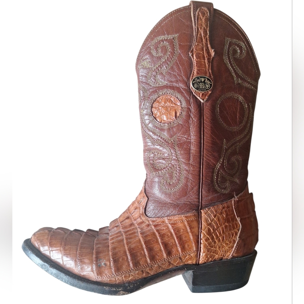 Dos de Oro Brown Cayman Alligator Western Leather Cowboy Boots 4